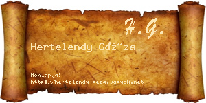 Hertelendy Géza névjegykártya