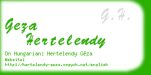 geza hertelendy business card
